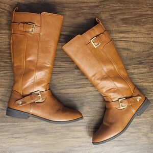 Kohls Camila Cognac Brown Girls Winter Knee Boots Size 4